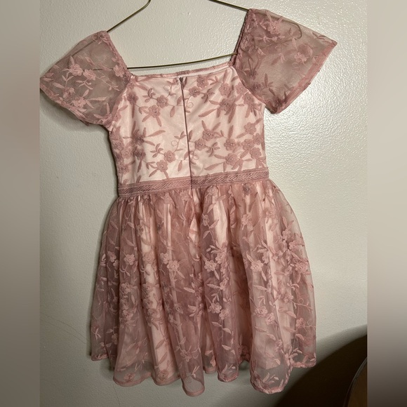 🌸Haute Hippie Pink Floral Embroidered Little girl Dress Size 10 - Picture 2 of 10